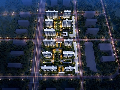 现代鸟瞰规划 住宅鸟瞰