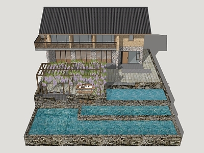 现代民宿建筑 滨水民宿建筑 山地民宿建筑 民居改造民宿 民宿建筑设计