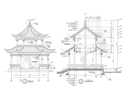 其他古建筑 亭 施工图