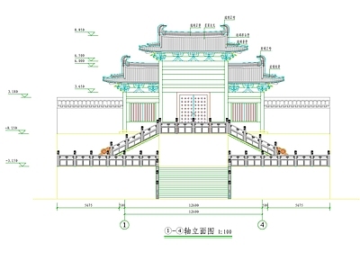 其他古建筑 仿唐山门 仿古山门 仿古殿 施工图