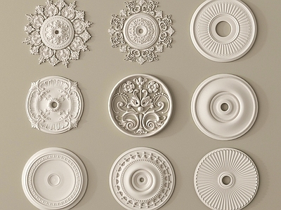 法式雕花 石膏构件 法式雕花 灯盘
