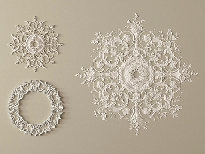 法式雕花 石膏构件 法式雕花 灯盘