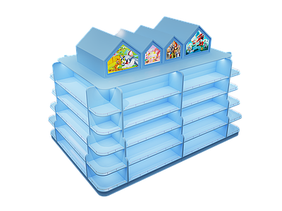 现代极简零食店 零食展柜 卡通展柜 零食展柜效果图