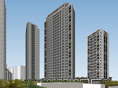 现代高层住宅 洋房高层豪宅 金茂府豪宅 小区商铺 小区入口 小区景观