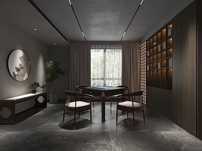 新中式棋牌室 新中式麻将室 棋牌室