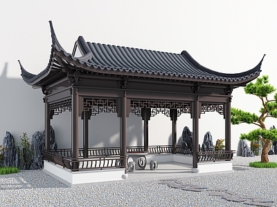 中式新中式亭子 水榭 轩榭 景观亭 苏式建筑 古建