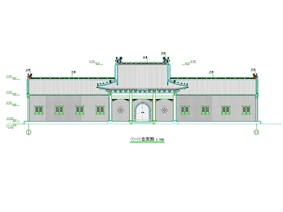 寺庙 仿古山门殿 清式山门殿 仿古山门 施工图