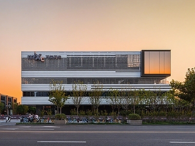 现代街道外景 万象天地夕阳街景 道路 商业街外景