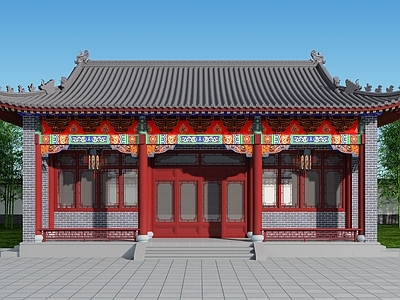 中式新中式古建 民宿 厢房 小庙 屋檐 仿古建筑