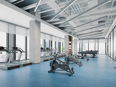 现代健身房 现代风格健身房