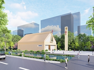 现代教堂建筑 教堂 基督教堂 报告厅 活动中心 现代教堂