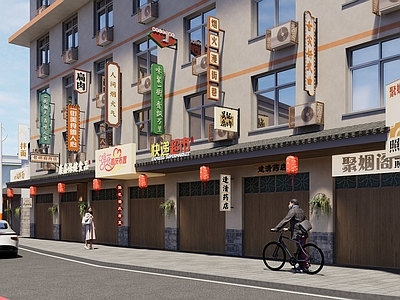 现代商场建筑 现代商业街 店招