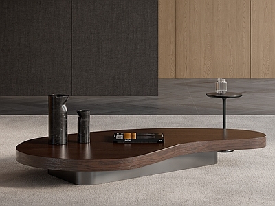 现代意式茶几 MINOTTI 贝塞尔茶几 木茶几