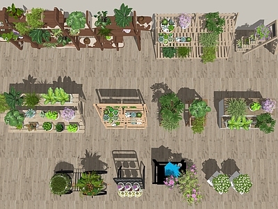 现代原木花几 绿植花架展架组合 实木花架组合