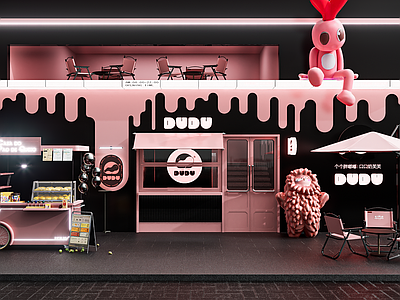 现代极简奶茶店 极简甜品面包店 面包店 蛋糕店甜品店 甜品店网红店门头 宠物网红店门头
