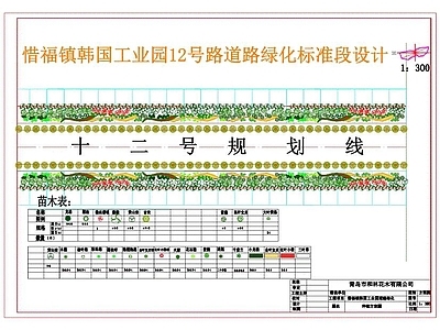 城市次干道景观 道路绿化 施工图