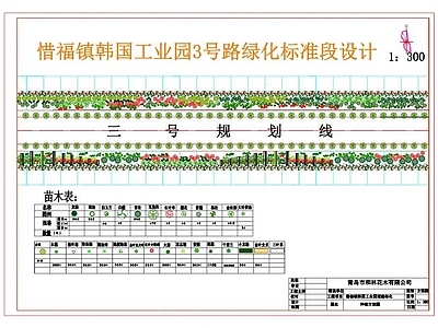 城市次干道景观 道路绿化 施工图