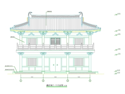 寺庙 仿唐殿 藏经阁 仿古双层殿 仿唐双层殿 仿唐藏经阁 施工图