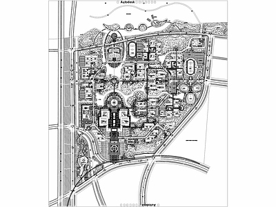 现代学校建筑 大学总平面图 学校总平面图 校园总图 学校 施工图