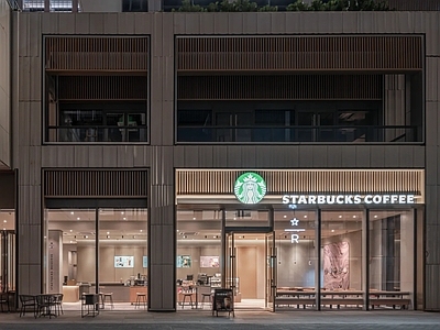 现代其他外立面 商场外立面 咖啡店