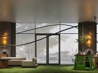 现代酒店 洽谈区 酒店大厅