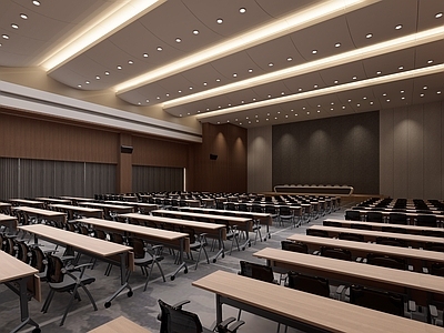 现代极简其他公共空间 现代会议报告大厅 会议桌椅 学校阶梯教室 多功能会议室 演艺厅