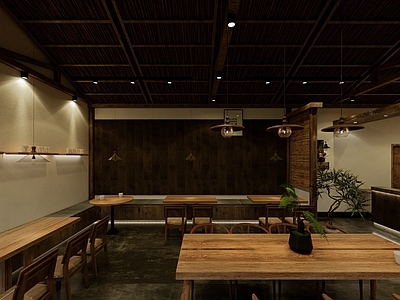 新中式中古奶茶店 茶室 中古风 禅意