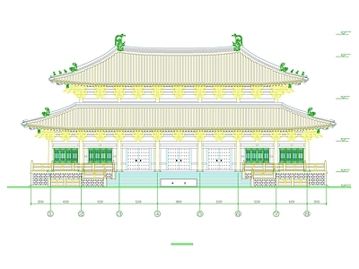 其他古建筑 仿古宋代重檐大殿 仿古大殿 重檐大殿 寺庙大殿 施工图