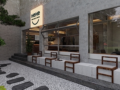 现代工业咖啡厅 门头设计