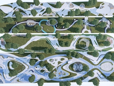 现代口袋公园 线性公园 小游园 公园景观 街心公园