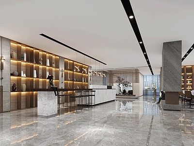 新中式售楼处 水吧区