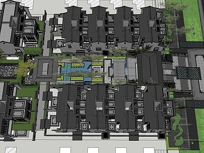 现代小区景观 建发别墅景观 连廊 会客室 户外健身区 架空层