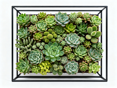现代绿植墙 多肉植物 垂直绿化墙 室内园艺墙 植物墙 仿真绿植