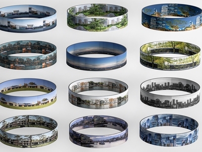 现代其他小品 户外景观贴图 环绕背景 场景贴图 景观背景