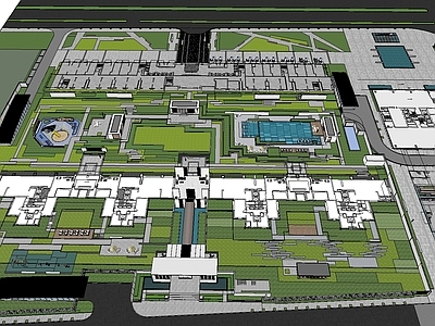 现代小区景观 华润小区景观 连廊 户外健身区 架空层 会客室