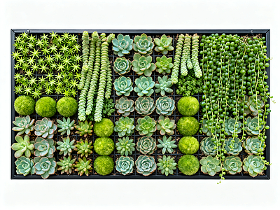 现代绿植墙 多肉植物 垂直绿化墙 室内园艺墙 植物墙 仿真绿植