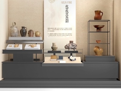 展柜 现代博物馆展柜 展台展架 文创展柜
