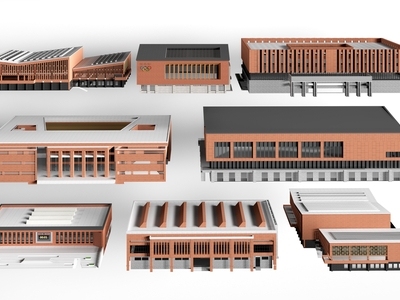 现代其他公共建筑 现代学校体育馆 篮球馆建筑