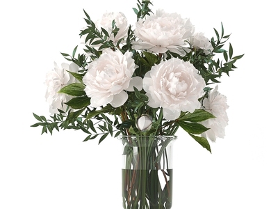现代花瓶 芍药花艺