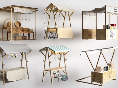 新中式其他景观小品 售卖车 售货车 小吃车 夜市摊位 售货亭