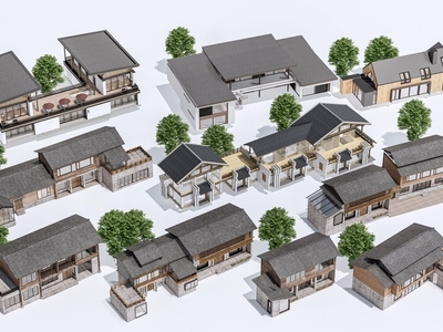 新中式乡村民房 乡村建筑 自建房 民居建筑 民宿住宅