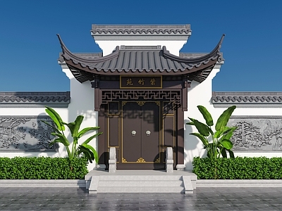 中式新中式古建 大门 门头 别墅大门 庭院大门 苏式建筑