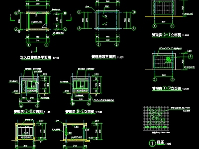 现代其他建筑 建筑门卫 建筑岗亭含结构 施工图