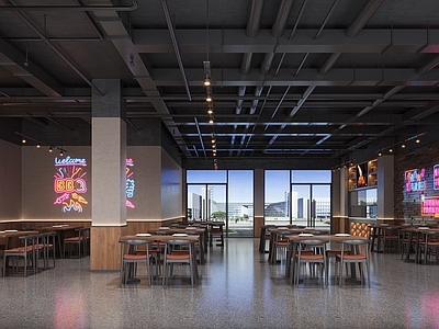 工业复古烧烤店 工业风复古烧烤店