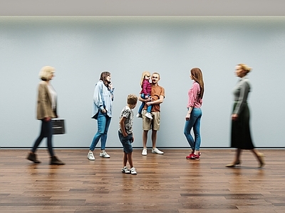 多人 高精度人物组合 人物场景互动 多人组合