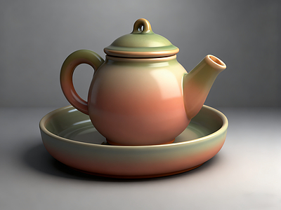 茶具 瓷器 摆件 茶具 AI渲染