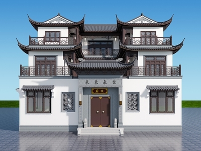 中式新中式四合院 中式四合院 三合院 自建房 中式别墅 古建