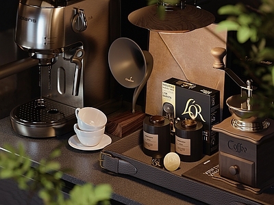 咖啡机 咖啡机 咖啡杯 装饰品 摆件