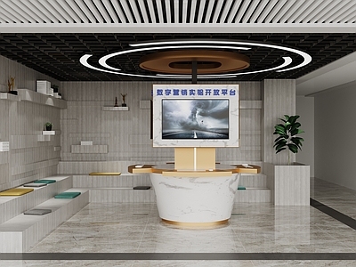 现代科技展厅 走廊功能区 学校展厅 科技展台 文化展示墙