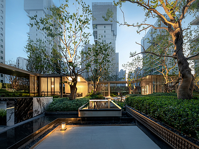 轻奢复古小区景观 中铁现代示范区